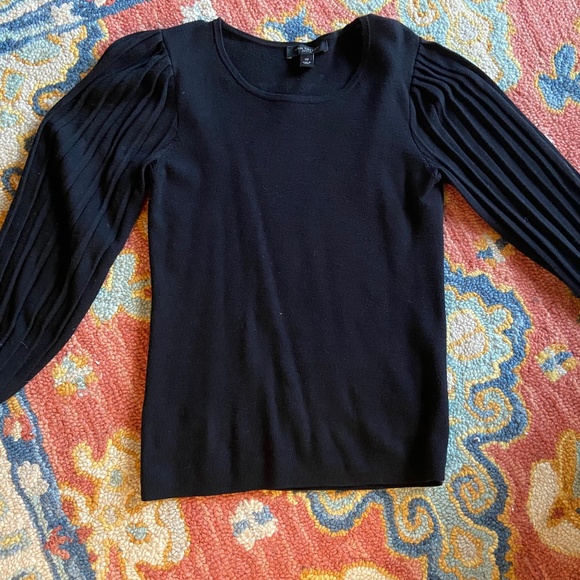 Ann Taylor Black Balloon Sleeve Sweater | Size XS petite - Picture 1 of 5